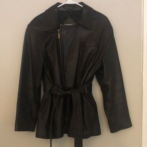 Black Lamb Leather Jacket, Excellent Condition